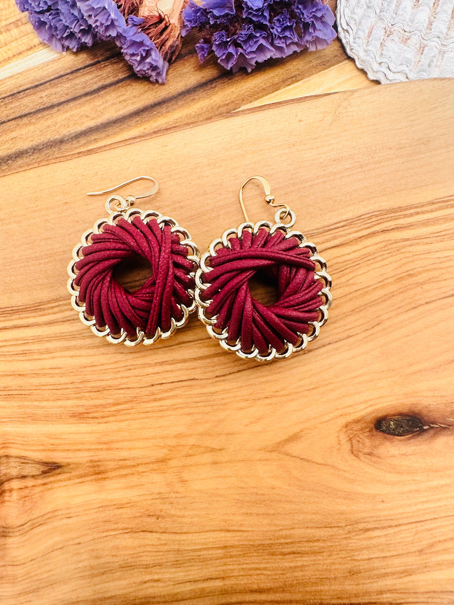 Raffia Pendant Earrings for Women