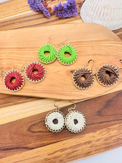 Raffia Pendant Earrings for Women