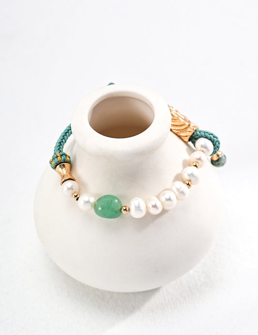 New Chinese-Style Silver Pearl Bracelet