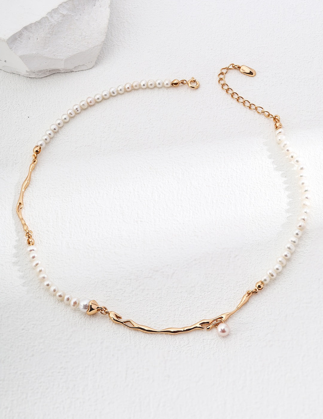 18K Gold Plating Natural Pearl Clavicle Necklace