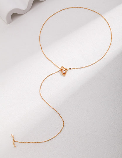 18K GOLD PLATED NECKLACE /Coral and natural pearls