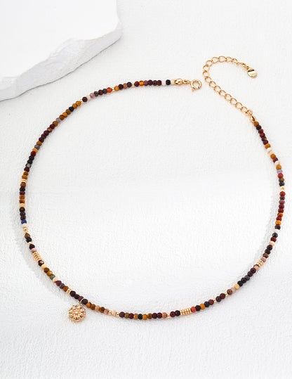 18k gold plated Natural Bead Sterling silver gold plated Necklace