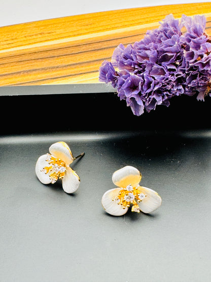 Earrings with flower inspired with Sterling Silver Stud Earrings for Women Fashion