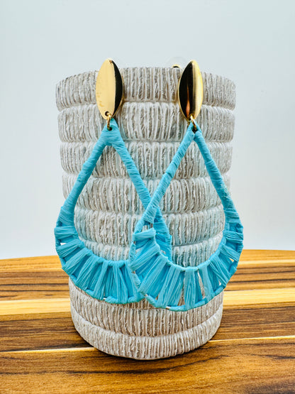 Raffia Pendant Earrings for Women