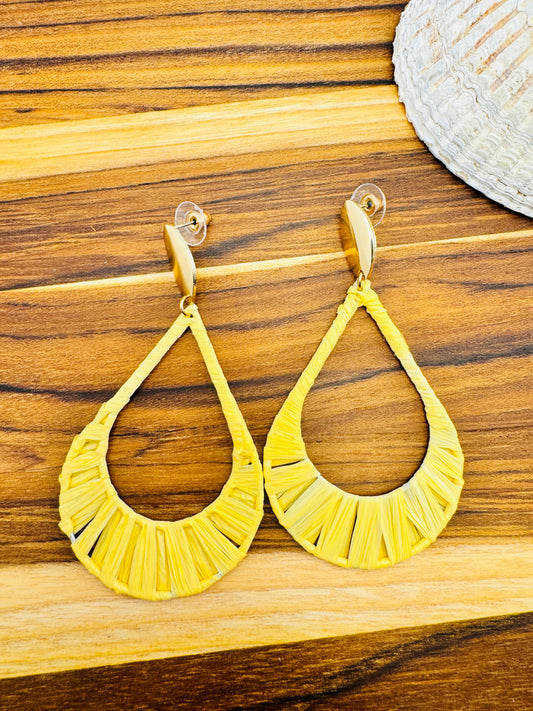 Raffia Pendant Earrings for Women