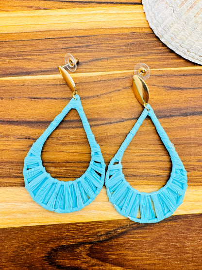 Raffia Pendant Earrings for Women